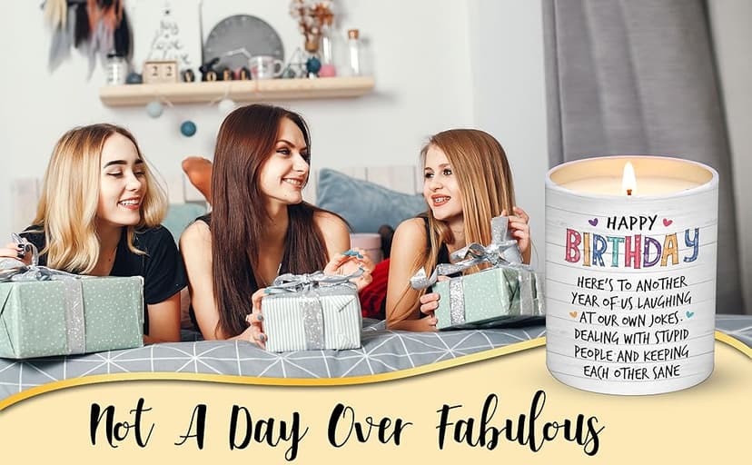 Unique Birthday Gifts for Women Friendship - Gifts for Best Friend Woman, Happy Birthday Candles for Bestie - BFF Gift for Women, Happy Birthday Gift for Friend Scented Candles