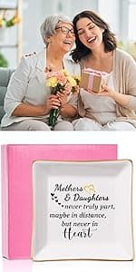 Sister Gifts Trinket Jewelry Dish- Side by side or miles apart, sisters are always close at heart, Sisters Birthday Gifts Mother's Day Valentines Christmas Gift for Sister from Sister