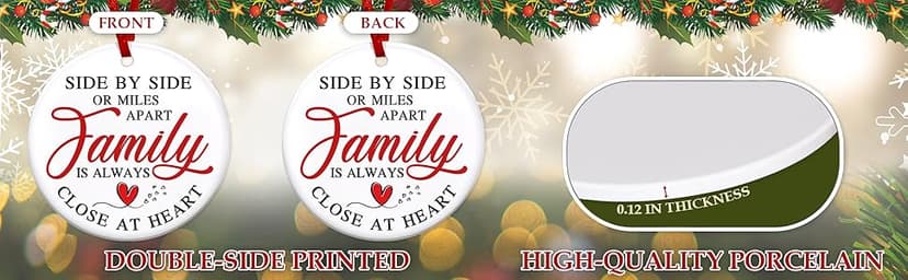 TEEZWONDER Family Ornament Gifts for Women Men - Ceramic Christmas Ornaments 2025 for Tree Decorations - Christmas Birthday Gifts for Mom Dad for Sister Brother, Grandma Grandpa Gift