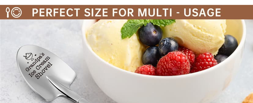 Grandpa Papa Gifts for Birthday Fathers Day Funny Dad’s Ice Cream Shovel Spoon Presents for Grandfather Pops Daddy Step Bonus Dad, Dad’s Birthday, from Grandkids, Grandchildren