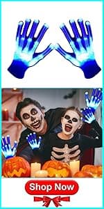 Kids Toys 12 Colors LED Gloves Cool Toys Gifts for Age 3-5 6-8 Years Old Boys Girls Halloween Costumes Light Up Gloves Stocking Stuffers Christmas Birthday Parties Gifts (1 Pairs S)