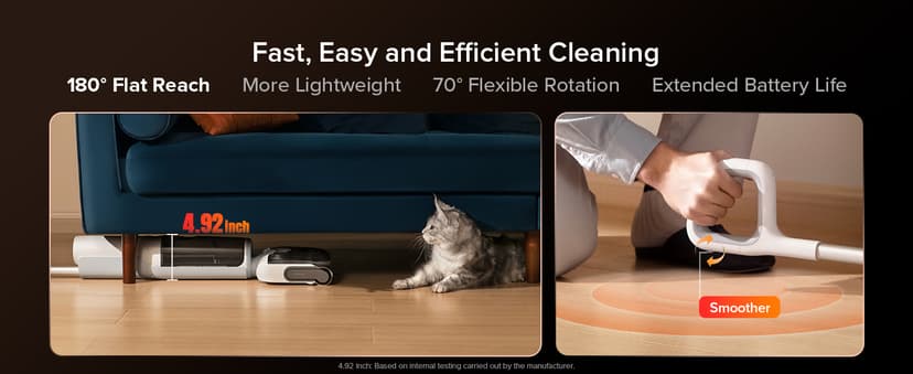 roborock F25 GT Vacuum Mop All in One, Wet Dry Vacuum Cleaner Cordless, 20000Pa Floor Cleaner Machine for Tile Hardwood Wood Vinyl Floor, Edge to Edge Self Cleaning Electric Mop with 180° Lie-Flat