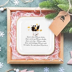 PUDDING CABIN PUDDING CABIN 3 Best Friend Birthday Gift for Women, Ring Dish - If You're Alone, I'll be Your Shadow. If You Want to Cry, I'll be Your Shoulder... Trinket Dish Gift for Female Friends Bestie Gifts