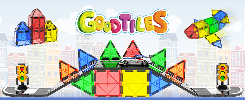 Magnetic Tiles - Road Set, Magnetic Building Blocks, Preschool Montessori Toys Gift for 3+ Year Old Boys and Girls, Sensory Christmas Toys for Kids Aged 3-5 and 4-8, Ideas for Toddler with Autism