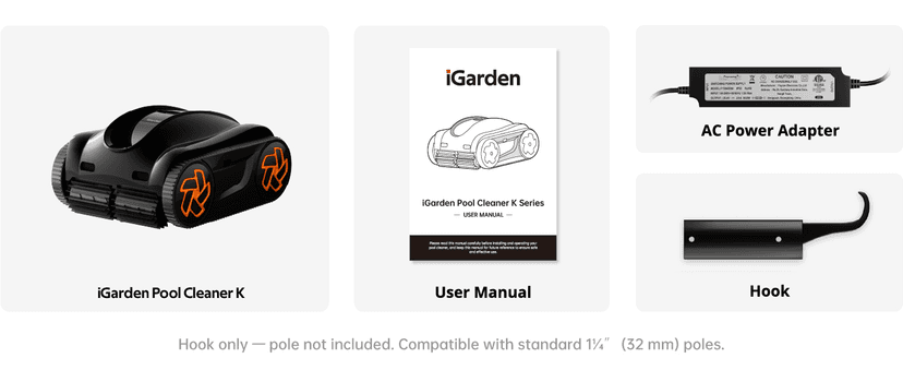 (2025 Upgrade) iGarden Pool Cleaner K36, Cordless Pool Vacuum Robot for Inground & Above Ground Pools, Smart Navigation, 220 Min Runtime, Touchscreen, Self-Parking, Cleans Floor, Wall & Waterline