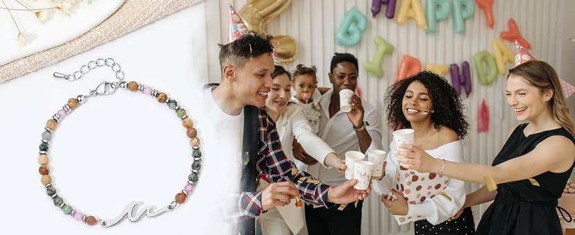 TONY & SANDY Friend Gifts for Women, Christmas Stocking Stuffers for Women, Sister Gifts from Sister, Bestie Friendship Wave Bracelet, Woman Birthday Gifts, Unique Gifts for Her