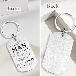 Alotozo Wedding Day Keychain - Bridal Shower Gifts for Bride Groom Groomsmen Bridesmaid Maid of Honor Father