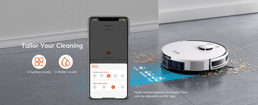 ILIFE A30 Pro Robot Vacuum and Mop, Self Emptying Station for 60 Days, 5000Pa Suction, LiDAR Navigation, No-Go Zones, 2.4G WiFi/App/Alexa/Remote Control, Roller Brush for Carpet, Hard Floors, 110V