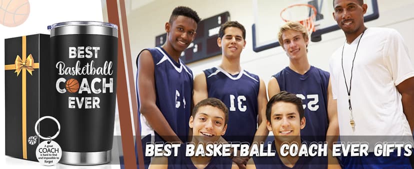 Lifecapido Basketball Coach Gifts, 20oz Coach Insulated Tumbler with Key Chain, Basketball Coach Appreciation Gifts for Men, Black