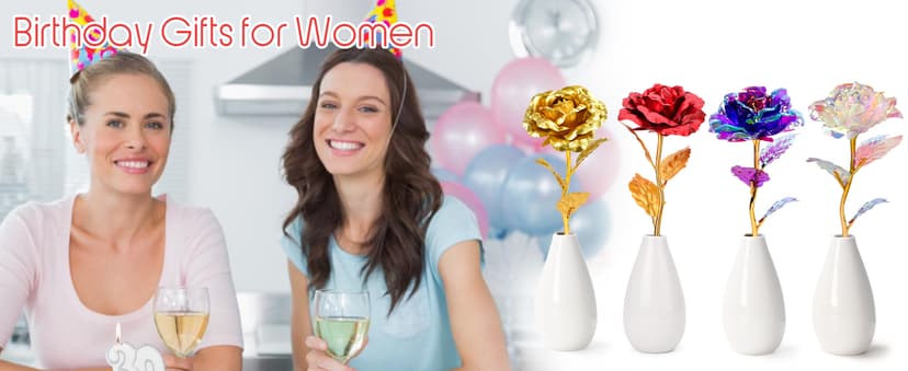 Tmacker Christmas Mom Gifts for Grandma Women-Artificial Rose Fake Flowers with Ceramic Vase, Birthday Gifts for Mom Wife Girlfriend Sister on Valentines Mothers Day Anniversary Thanksgiving Wedding