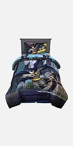 Batman Kids Bath/Pool/Beach Super Soft Cotton Terry Hooded Towel Wrap, 24" x 50", By Franco