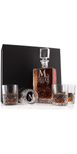 Amazing Items Set of 4 - Personalized Whiskey Glasses w/Name & Initial - 9 Designs - 9 oz, Limited Edition Monogrammed Rocks Glasses for Men, Dad Gifts