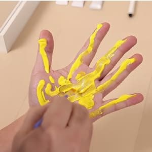 Family Handprint Kit, DIY Craft Keepsake Wooden Frame, Endless Gift Set, Non-Toxic Paints, Transparent Sheets (Brown)