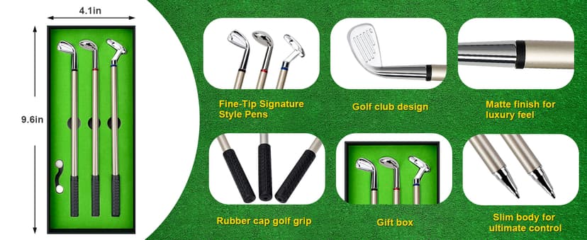 Zutcogo Funny Gifts for Men Dad Adults Husband Him Boyfriend Golfers, Golf gifts Accessories for Men, Personalized Anniversary Birthday Presents Mini Desktop Golf Ball Pen Set, Christmas Stocking Stuffers