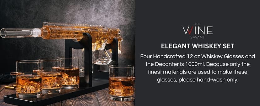 AR15 Gun Decanter Birthday Gifts for Men Dad, Whiskey Set - Rifle Limited Edition, Silencer Stopper - 800 ml & 12oz Bullet Glasses - Father Gift - Drinking Party, Liquor, Vodka Tik Tok Viral Dispenser