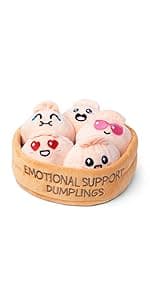WHAT DO YOU MEME? Emotional Support Chicken Nuggets by Relatable, Cuddly Plush Toys and Stuffed Animals, Includes 5 Plushies with Basket, Funny or Cute Holiday Stocking Stuffer