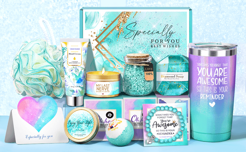 Birthday Gifts for Women, Gifts for Women, Mom, Wife, Girlfriend, Sister, Friends, Her, Relaxing Spa Gifts Basket Self Care Gifts, Christmas, Valentine's Day, Mother's Day Gifts