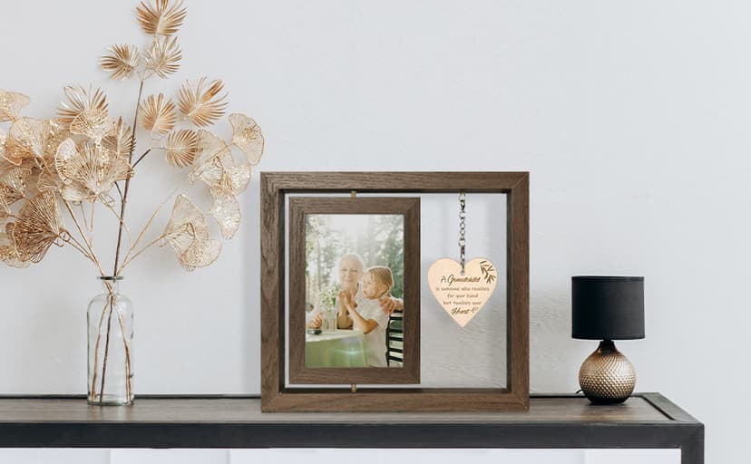 A Grandchild is Someone Who Reaches for Your Hands but Touches Your Heart Picture Frame First Time Grandparents Gifts, Display Two 4x6 Inch