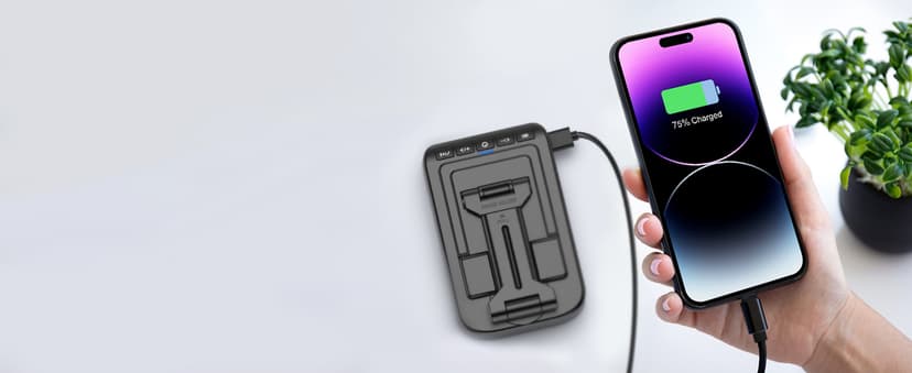 TechGlow Foldable Cellphone Stand with Bluetooth Speaker Power Bank 360° Rotatable Phone Stand Birthday Gifts for Men Women Mother Father Cool Tech Gadgets