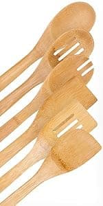 Riveira 6-Piece Wooden Spoons For Cooking & Serving - Christmas Gifts for Women who have everything - Christmas Kitchen Utensils - Gift for Mom - Cooking Utensils