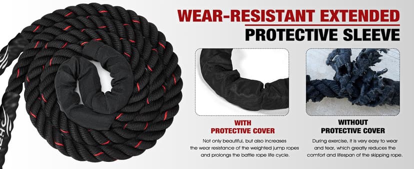 HPYGN Jump Rope, Weighted Jump Rope for Men women, 2.8lb 3.8lb 5lb Heavy Skipping Rope for Exercise, Adult Jumpropes for Home Workout, Improve Strength and Building Muscle,Total Body Workout Equipment