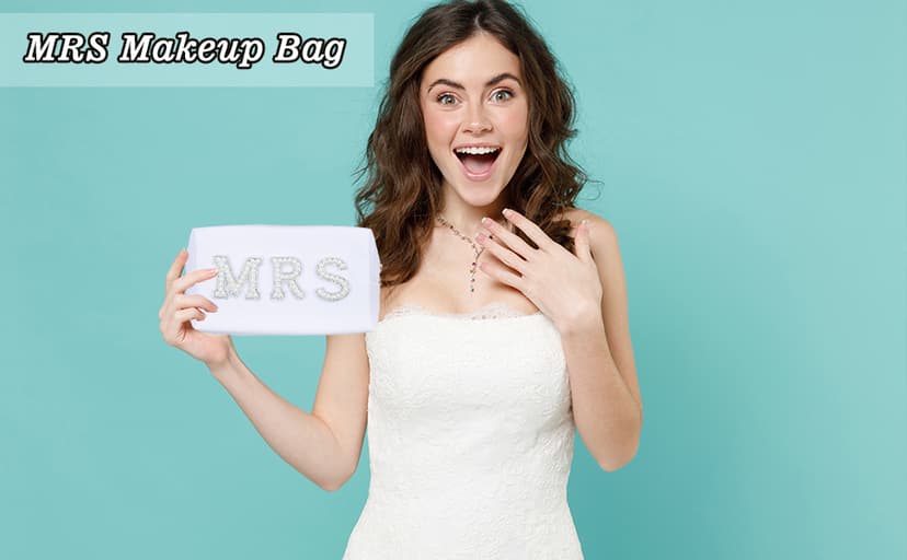 Bride To Be Gift Set - Makeup Bag, Slippers, Robe, Hair Clip - Wedding Gifts