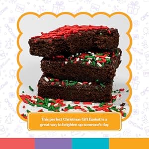 Christmas Gift Basket Chocolate Brownies Food Gift Individually Wrapped For Men Women Package | Nut Free | Kosher