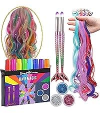 Jim&Gloria Dustless Hair Chalk Gifts for Girls Makeup Kit, Gift for Teen Girl Trendy Stuff, Kids, Teenage Tweens Teenager Temporary and Washable Color Dye Markers Age 7 8 9 10 11 12 13 14 Year Old Toy