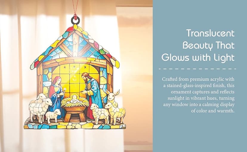 Book Ornament, Tea Books Floral Acrylic Suncatcher, Book Lover Gifts for Women, Christmas Ornaments for Tree, Gift for Readers Friends Coworker, Hanging Literary Decor, Holiday Ornaments