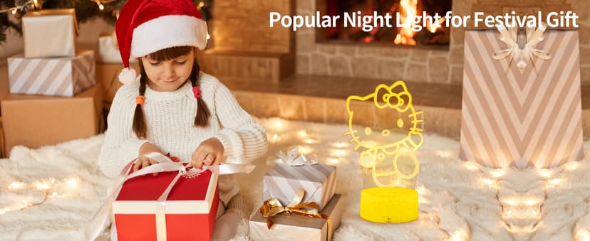 Cat Night Light Cute Night Light - Anime Charater 16 Color Change Decor Kitty Lamp with Remote, Dim, Timer,Kids Gifts for Christmas Birthday,Nursery Baby