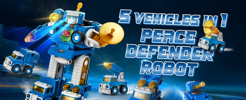 hahaland Toys for 5 Year Old Boy Birthday Gift - STEM Boys Toys for 6 Year Old Boy Age 6-8 Years, 5 in 1 Building Take Apart Trucks Transform to Robot, Kids Ages 5-7 Christmas Stocking Stuffers Gifts