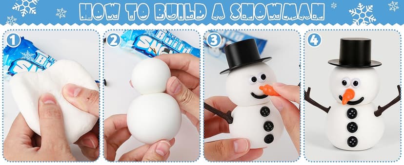 4 Pack Christmas Crafts, Air Dry Clay Snowman Craft, Do You Want to Build a Snowman Christmas Stocking Stuffers for Kids, Toddler Crafts Supplies for Christmas Winter Event Game Toys Xmas Present
