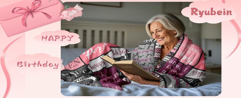 Ryubein 80th Birthday Gifts for Women, 80th Birthday Decorations for Women, 80 Year Old Birthday Gifts for Woman, Best Gifts for 80th Birthday, 1945 80th Birthday Blanket 50" X 60"