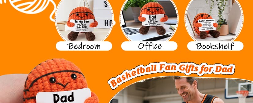 Basketball Coach Appreciation Gift - Thank You Gifts for Basketball Coach, Cool Handmade Crochet Basketball Present for Retirement Birthday Christmas - Thank You for Helping me Grow