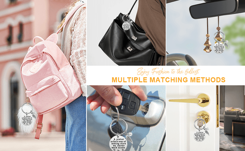 Sister Gift - A Sister is God's Way of Making Sure We Never Walk Alone KeychainJewelry Christmas Birthday Gifts for Sisters from Sisters