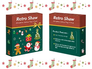 Retro Shaw Christmas Cat Toys, Xmas Catnip Toys for Indoor Cats Kitten Teeth Cleaning, Crinkly Interactive Cat Chew Nip Kitty Kicker Toy Santa Claus Trees Snowman, 5 Pack