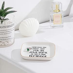PUDDING CABIN Inspirational Gifts for Women Ring Dish You're Awesome So This is Your Remind Birthday Gifts for Women Unique, Friends Gifts for Her Mom Sister Coworker