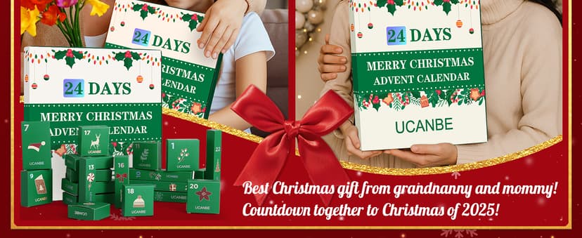 Makeup Advent Calendar 2025, 24 Days Christmas Makeup Gift Set for Adult Women & Teen Girls, UCANBE 2025 Xmas Countdown Calendar Beauty & Cosmetics Holiday Surprise Make Up Gift Kits for Women Full Kit