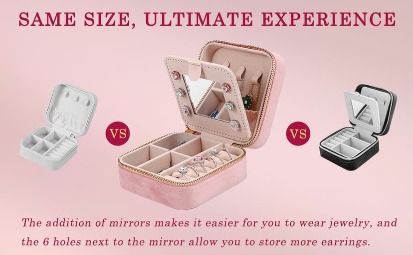 Parima Gifts for Girls - Gifts for Kids, Girl Gift Idea, 6 7 8 9 10 11 12 13 14 15 16 Year Old Girl Birthday Gifts, Teen Girl Gifts Trendy Stuff Travel Jewelry Case Box - Letter A, Pink