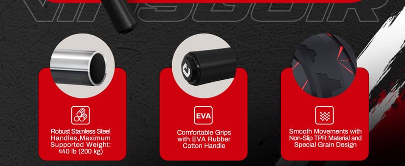 VINSGUIR Ab Roller Wheel, Abs & Core Workout Equipment for Home Gym with Knee Pad Accessories, Abdominal Wheel for Full-body Strength Training