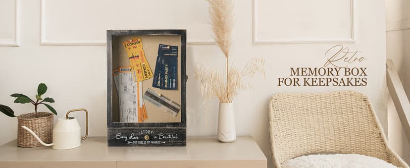 AW BRIDAL 11X16 Large Shadow Box Picture Frames Deep Shadow Boxes Display Cases with Removable Shelves and Drawers, Brown Wooden Memory Boxes for Keepsakes with Slot Christmas Decorations Gifts