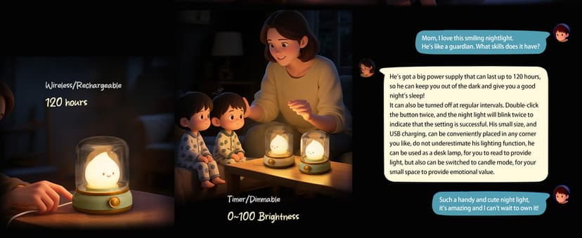 Cute Chibi Flame Lamp, Anime Cozy Lights, Retro Rechargeable Night Light, Decor, Cute Desk Accessories, Gifts.