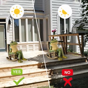 Miniature Frog Garden Statue Gifts Christmas Decorations Fairy Garden Accessories Outdoor Lights Solar Garden Frog Decor Art Housewarming Gift for Patio,Yard,Lawn Ornament,3.89"x2.36"x3.93