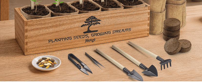 Bonsai Tree Kit for Beginners – 5X Unique Japanese Bonzai Trees | Complete Indoor Starter Kit for Growing Bonsai Plants with Tools & Planters – Gardening Gifts for Women & Men