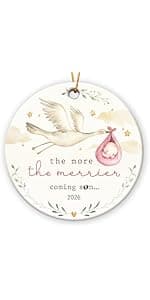Pregnancy Ornament, Unique Pregnancy Gifts for Expecting 2026, Thoughtful Pregnant Ornaments for Mom Dad Wife Husband, Adorable Christmas Ornaments for Tree Decorations