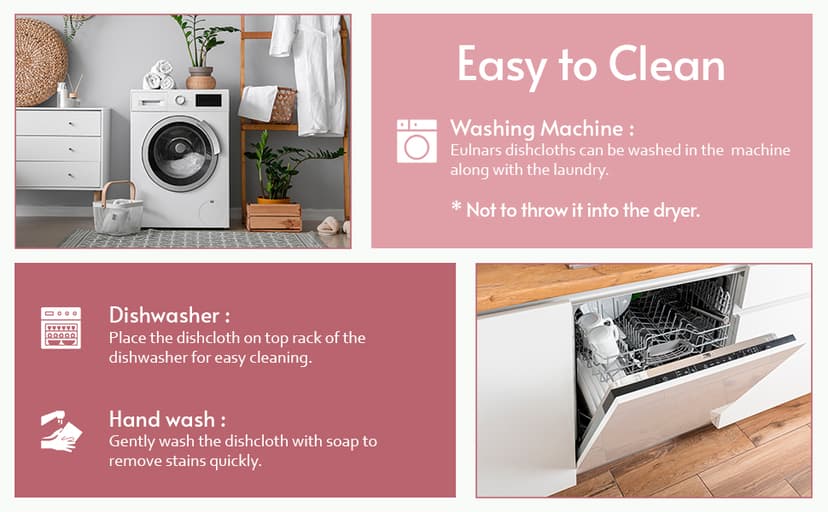 Swedish Dishcloths for Kitchen, 8 Pack Reusable Paper Towels with Clips, Non-Scratch Swedish Kitchen Towels, Super Absorbent Cellulose Sponge Cloths, Dishwasher Safe, No Odor