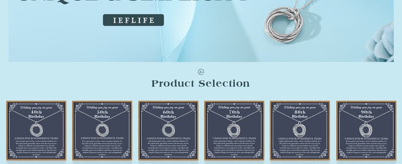 IEFLIFE Birthday Gifts for Women, Sterling Silver Necklaces, 40th 50th 60th 70th 80th 90th Birthday Necklace, 40 50 60 70 80 90 Years Old Birthday Gifts, 4 5 6 7 8 9 Decade Birthday Jewelry for Women