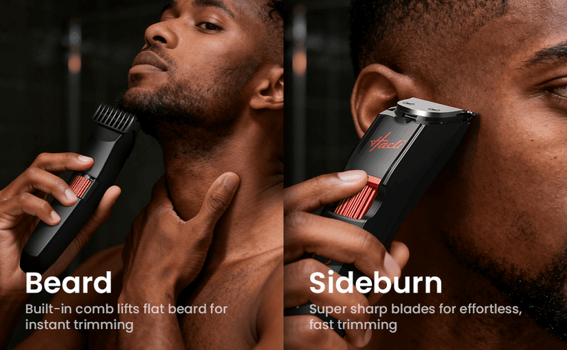 Men's Beard Trimmer with Precision Dial, 20 Adjustable Length Settings for Beard Mustache & Facial Grooming, Cordless Rechargeable, Professional Hair Clipper IPX7 Waterproof Wet/Dry Use, Red