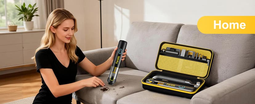 ProCase Hard Case for Fanttik Slim V8 Apex/ V8 Mate/ V10 Apex/ V10 Mate Cordless Car Vacuum, Portable Travel Carrying Storage Organizer with Mesh Pocket for Mini Handheld Vac Cleaner Accessory -Black