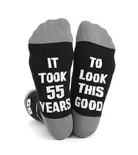 40th 50th 60th Birthday Gifts for him,Men 40th 50th 60th Birthday Decorations, Funny Black Crew Cotton Socks